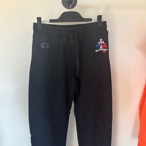 Black Sweatpants with Colorful Logo